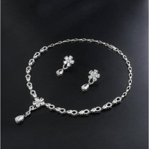 WEIMANJINGDIAN New Arrival Assorted Colors Green Pink Champagne Clear Cubic Zirconia Bridal Jewelry Set