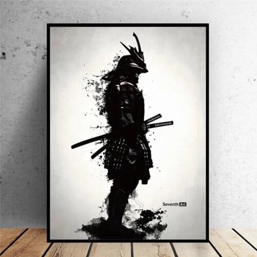 Japan Samurai Posters Print on Canvas Modern Sword Wall Art Decorative Warrior Pictures Figure Paintings for Living Room Decor