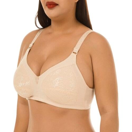 Womens Sexy Plus Size Bra Push Up Solid Color Underwear Bra Gathered Breathable Comfortable Seamless Closure Big Size Lingerie