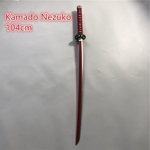 1:1 Kimetsu no Yaiba Sword Weapon Demon Slayer Kamado Nezuko Cosplay Sword Anime Ninja Knife wood toy 104cm