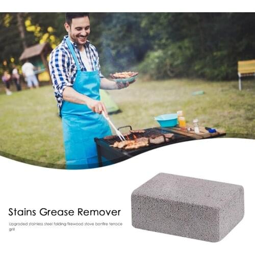 1pc / 2pcs BBQ Grill Cleaning Brick Block Stains Grease Remover Barbecue Racks Cleaner Stone Kitchen Picnic Gadgets Outdoor Tool