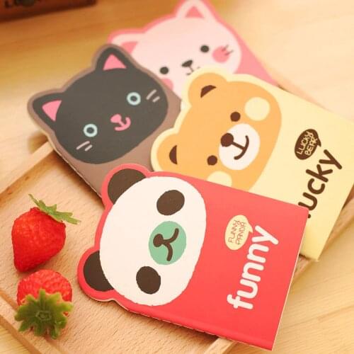 1pc Color Random Kawaii Cartoon Creative Stationery Office Supplies School Notebook Diary Panda Bear Notepad