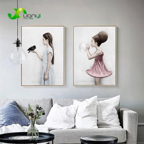 1 Pcs Modern Nordic Girl Poster Canvas Nordic Prints Poster Wall Decoraction Home Cuadros For Kids Room Modern Picture Unframed