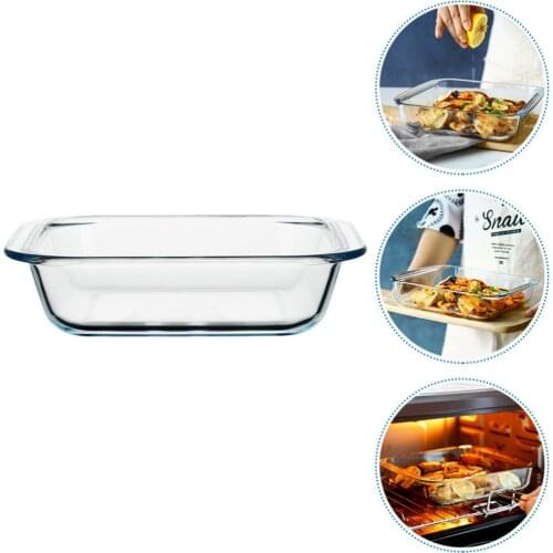 1pc 700ML Heat Resistant Baking Tray Kitchen Square Glass Baking Dish Supply