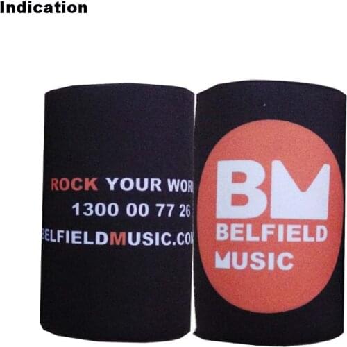 100pcs/lot Neoprene Stubby Holder With Customer Logo Printing Thickness 5mm Can Cooler With Solid Base Stitched top&Bottom