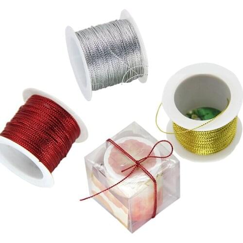 20M(22Yards) Gold/Silver/Red Glitter Cords DIY Gift Packing Hang Tag String Strap Wedding Florists Crafts Decor Rope Threads