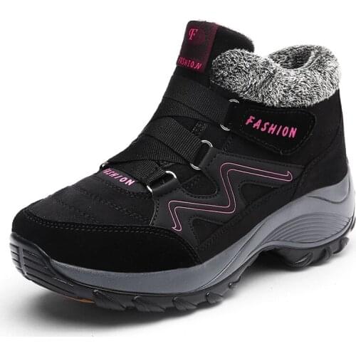 2021 Womens Sports Shoes Outdoor Hiking Snow Boots Female Trekking Sneakers Winter Warm Cotton Shoes Plus Size 35-42