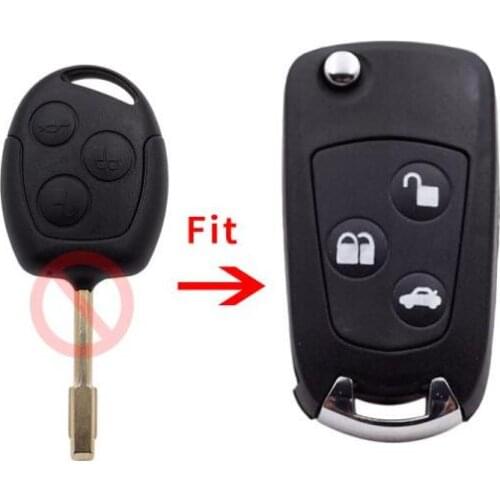 3 Buttons Blank Modified Flip Remote Key Shell For Ford Mondeo White button