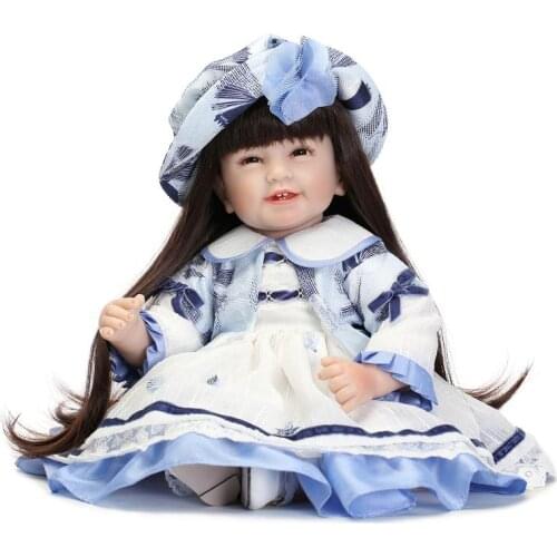 55CM Long hair babie princess girl dolls with clothes children dress up doll toys reborn babies bonecas high quality