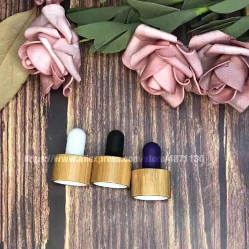 Bamboo Dropper Pipettes for 18mm Neck Size 5/10/15/20/30/50/100ml Essential Oil Bottle, Essence Accessories wooden Caps