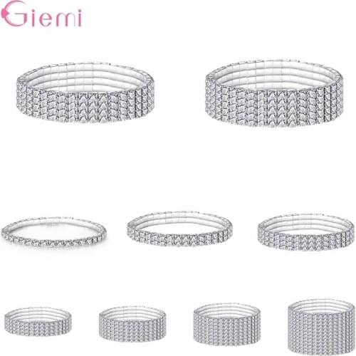 Multiple Styles Fashion Trendy Crystal Stretch Shine Bracelets For Women Couple Girlsfriend Bangles Wedding Bridal Gift Jewelry