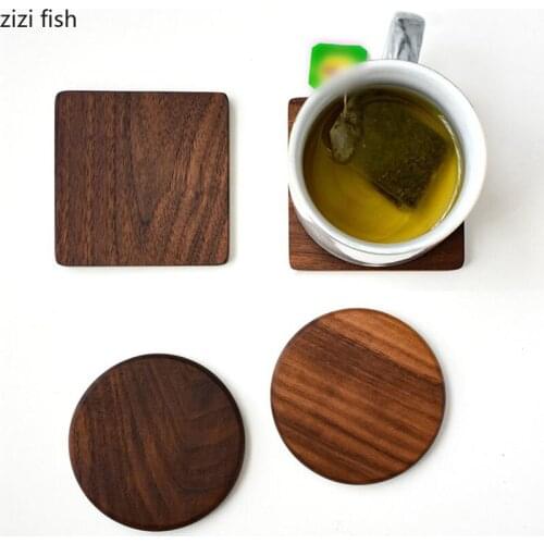 Black Walnut Wood Mats Placemats for Table Candle Coasters Dinner Table Decor Coffee Mug Pads Dessert Plate Kitchen Placemat