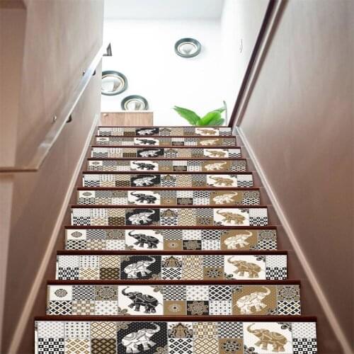 Colomac 3d mosaic pattern waterproof stair floor sticker renovation creative stairway stickers DIY living room home decor poster