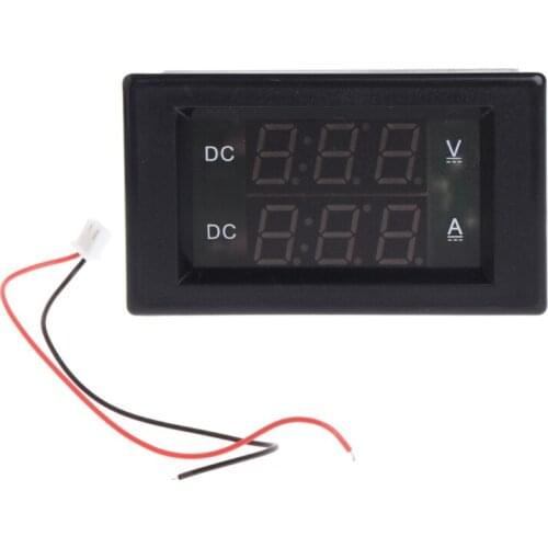 DC 600V 20A Dual Digital Voltmeter Ammeter Volt Amp Tester Gauge Meter Red+Green LED Drop Ship Support