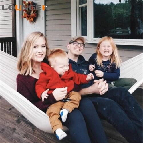 Outdoor Beach Canvas 2 Person Hammock Double Deluxe Hammock Swing Net Chair Out/Indoor Balcony Lazy Swings Hanging Chair Decor