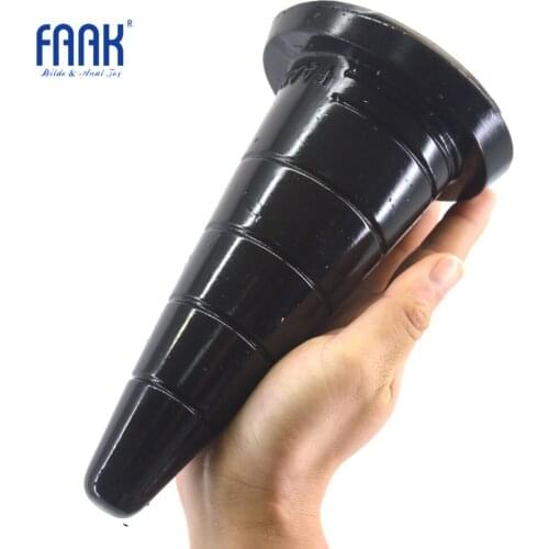 FAAK Big anal plug suction anal stuffed vagina masturbate traffic jam butt plug large black dildo adult sex products porn toys