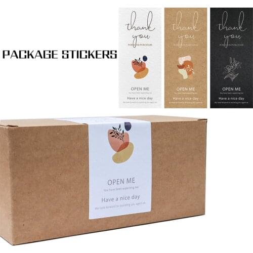 30Pcs/pack Thank You Decoration Rectangle Stickers Seal Labels for Business Packaging Gifts Stickers OPEN ME STICKERS