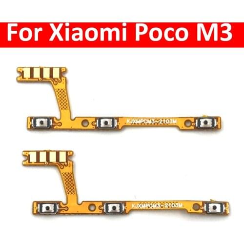 New Power On Off Volume Side Button Key Flex Cable For Xiaomi Poco M3 Replacement Parts
