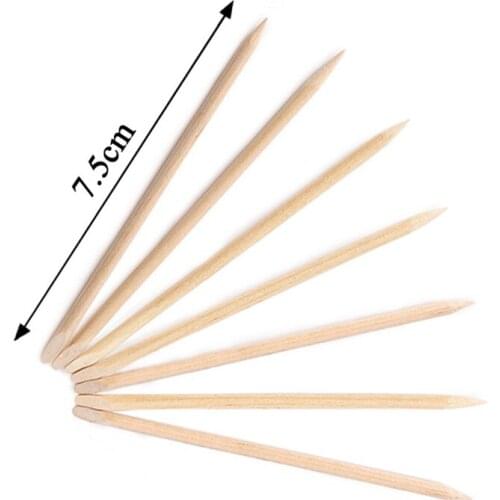 100pcs Manicure Tool Orange Wood Stick Point Drill Exfoliating Clean Nail Polish Multifunctional Wooden Sign Pusher Nail Tools