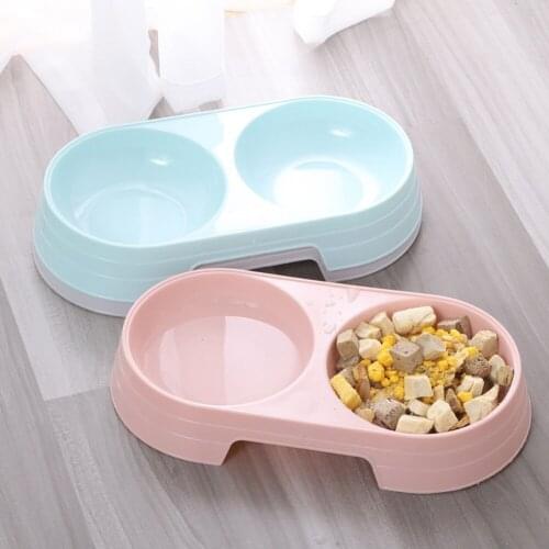 Pet Food Water Feeder Double Pet Dog Bowls Plastic Drinking Dish Feeder Cat Puppy Feeding Supplies Small Dog Accessories
