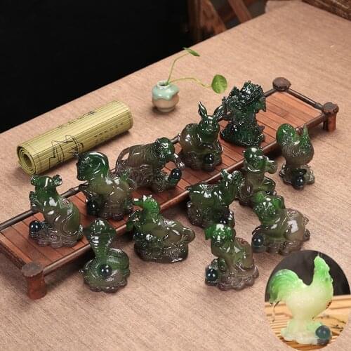 Creative Cute Color Changing Twelve Chinese Zodiac Resin Tea Pet Tea Set Tea Ceremony Tea Culture Tea Set Accessories Decoration