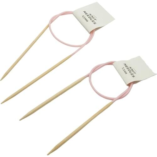 Bamboo Circular Knitting Needles with Colorful Plastic Tube Yarn Weave Craft Knit kit 66cm