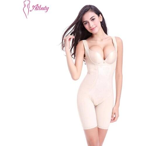 Atbuty Lace Bodysuit Butt Lifter Waist Girdle Shapewear Adjustable Strap Tummy Slim Body Shaper For Tighten Loss Skin NBW1940
