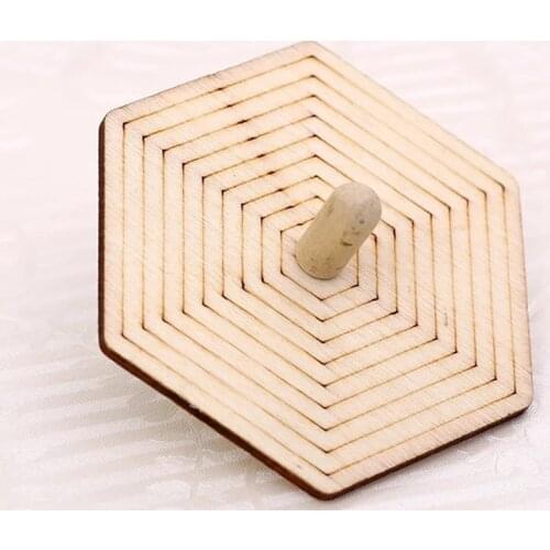 MagiDeal Creative Unfinished Wood Wooden Spinning Top for Children Kids Toys Painting Art