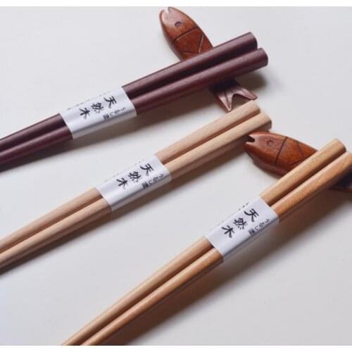 Reusable Handmade Chopsticks Japanese Natural Wood Beech Chopsticks Sushi Food Tools Child Learn Using Chopsticks 18cm SN357