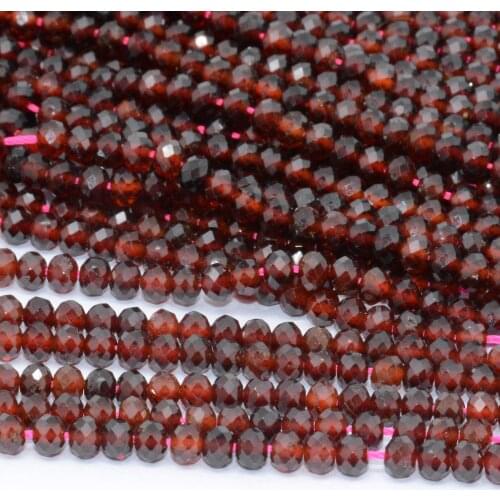 Natural Malaya Garent Faceted Rondelle Beads 3.8mm, Thickness About 2.8mm