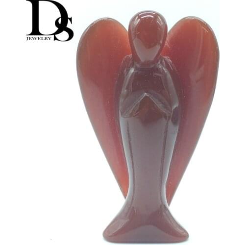 Natural Agate Angel Quartz Crystal Angel Reiki Healing Crystal Gemstone Lucky Engel Figurine For Home Desk Decoration Gift