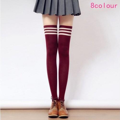 Over-the-knee socks preppy style 100% cotton over-the-knee thigh socks pile of pile of socks female socks