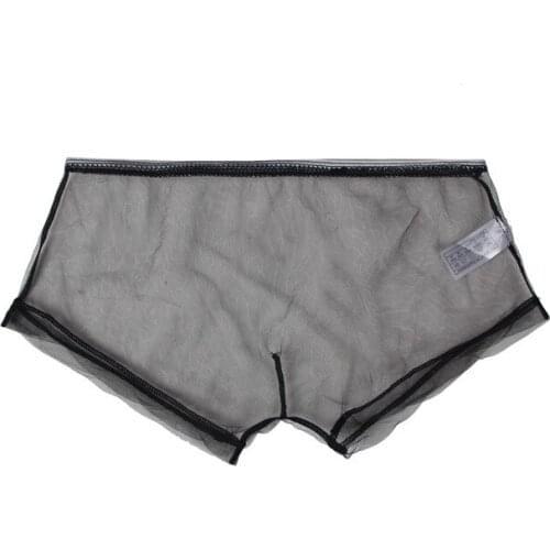 New Arrival Transparent Men Underwear Boxer Breathable Black White Low Waist Sexy Boxeur Homme Cuecas Boxer Masculina MPS049