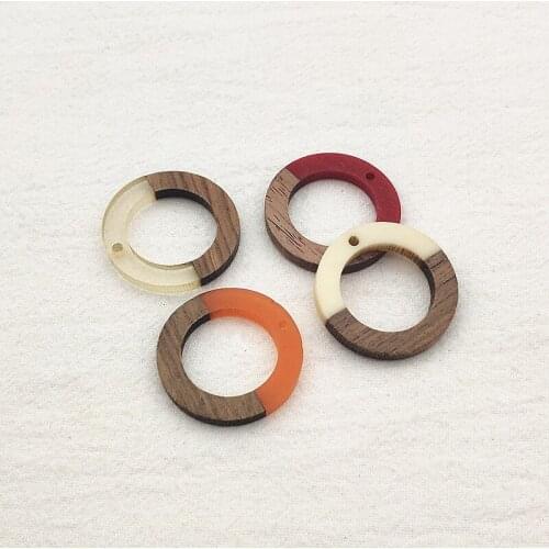 New arrival! Mix color 28mm 20pcs Resin Wood ring-shape Charm for earrings,Earring parts,jewelry findings