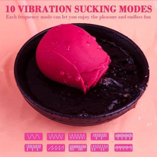 OMYSKY10 mode Rose Flower Clitoris Stimulation Masturbator Vagina Oral Licking Nipple Massage Vibrator Erotic Sex Toys For Women