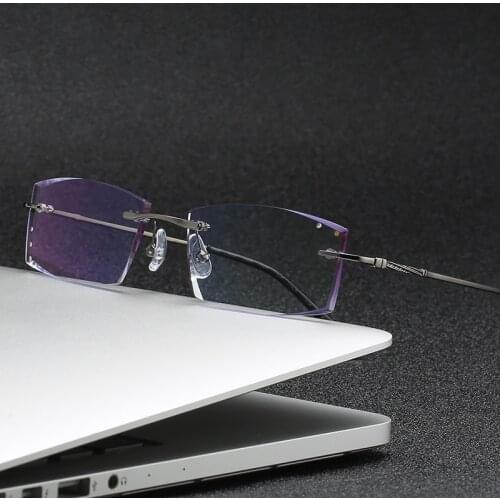 ZIROSAT 77016 Men Alloy Titanium Rimless Glasses Frame Male Square Ultralight Man Frameless Myopia Optical Frames Eyewear