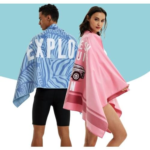 HOTMANGO Microfiber Beach Towel for Travel, Swimming, Gym, Camping - Quick Dry, Sand Free, Lightweight, 6 Colors 63x31.5 inchs