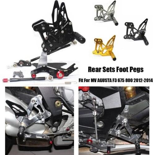 Fit For MV AGUSTA F3 800 2012 2013 2014 CNC Adjustable Footrest Foot Peg Pedal Mount Bracket Sets Footpeg Rider Rear Rearset