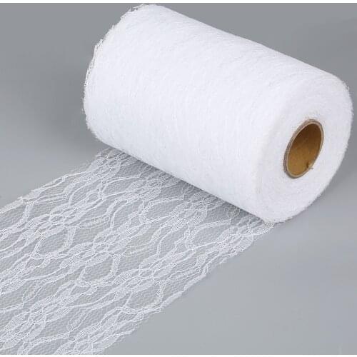 22M 15cm White Color Tulle Roll Spool Fabric DIY Netting Lace for Tutu Skirt Chair Sash Bow Table Runner Wedding Decoration