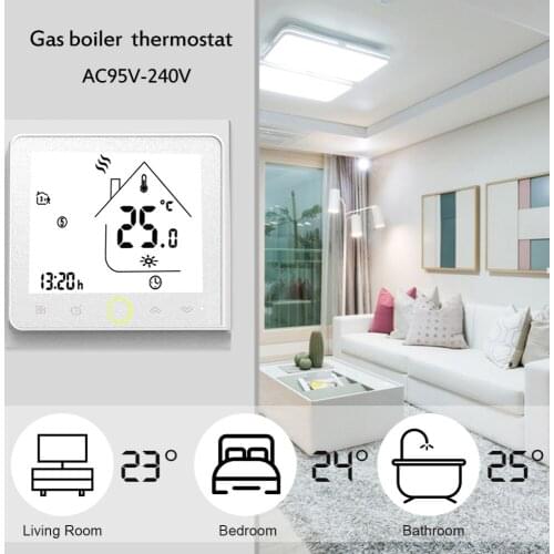 Thermostat Programmable Modbus Boiler Heating Thermostat LCD Display White /Black Touch Screen Winter Room Temperature Controller