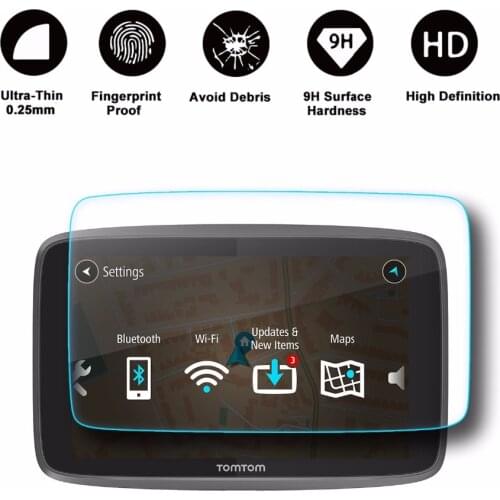 RUIYA screen protector for TomTom Go 620 6200 6250 6inch gps navigation screen,9H hardness tempered glass screen protective film