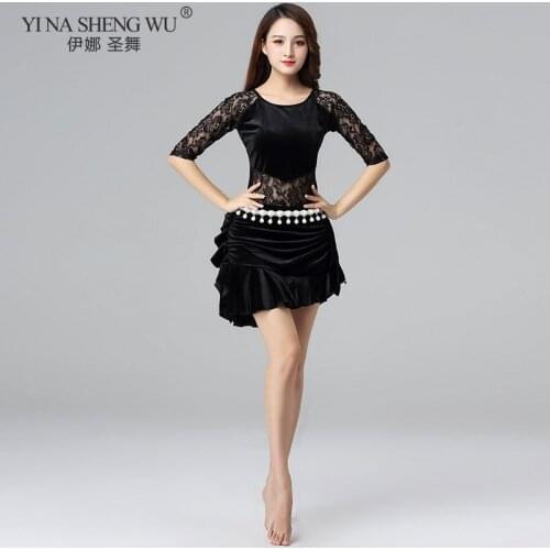 New Belly Dance Female Adult Temperament Practice Clothes Oriental Dancing Lotus Leaf Edge Short Skirt Performance Clothing Gift
