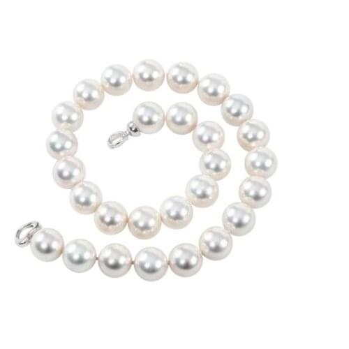 12mm white Round shell pearl necklace heart clasp Natural SOUTH SEA SHELL PEARL Woman jewelry NECKLACE