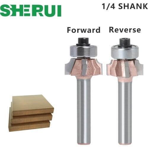 1/4" Shank Industr-Grade FWD&REV Corner Round Woodworking Milling Cutter Trimming Knife Edge Trimmer 4 Teeth Wood Router Bit