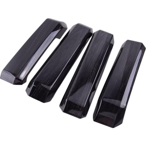 1 Set Car ABS Black Wood Grain Inner Interior Door Handle Covers Trims Fit For Ford F150 2015 2016 2017 2018 2019