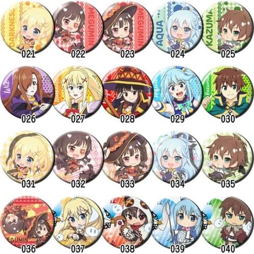 1pc 58MM Anime Seraph Of The End Owari No Anime KonoSuba Gods Blessing on This Wonderful World Badges Brooch Pins