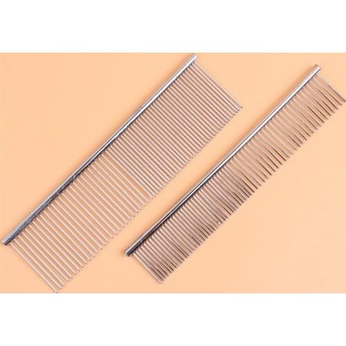 100% TOP GRADE 7.5'' Stainless Steel Row Combs For Dogs Cats Pets Professional Cut Hair Brushes at Home Double Use Flea Combs