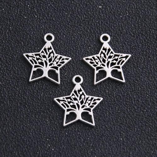 16pcs 21*23mm Antique Metal Zinc Alloy Pentagram Tree Charms Fit Jewelry Pendant Charms Makings