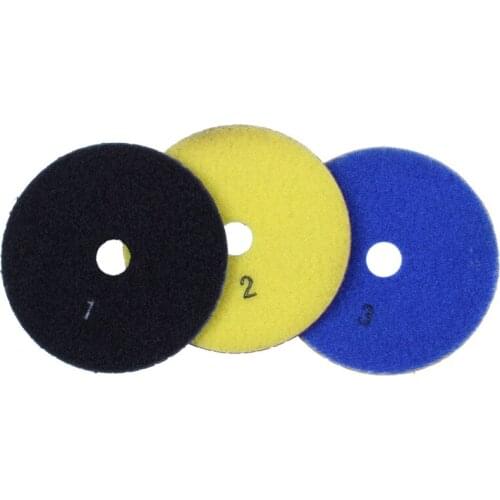 3 Pieces 100Mm Diamond Flexible Wet & Dry Polishing Pads 3 Step Floor Polish For Stone Marble Tile Retail