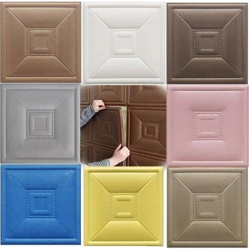 3D DIY Self-Adhesive Foam Wallpaper Thick Sticker Brick Wall Decals Waterproof Noise Reduction Sound Insulation Home Decoration